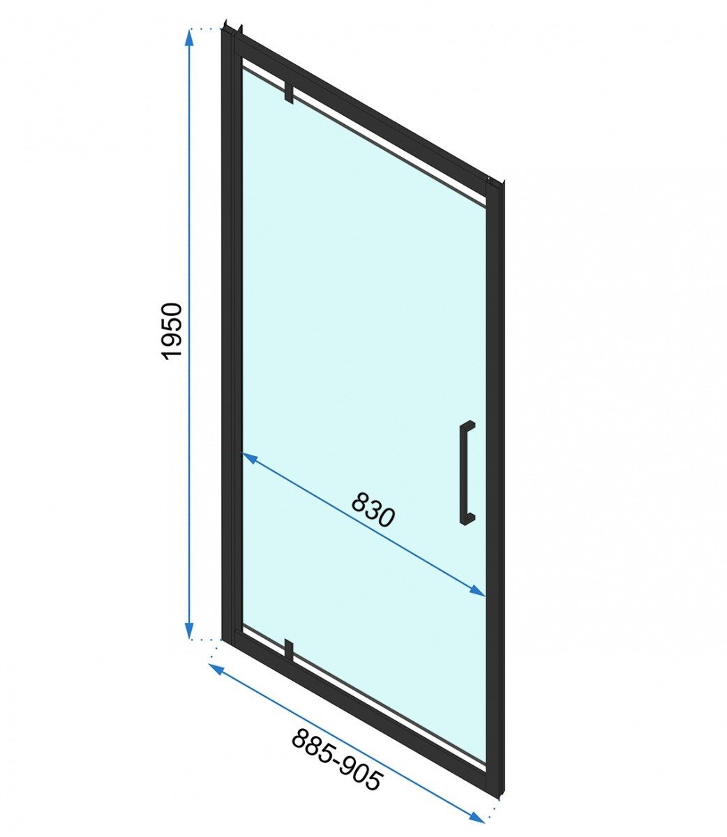 Ușă pentru dus Rapid Swing sticla securizata - 90x195 cm - 1 | YEO