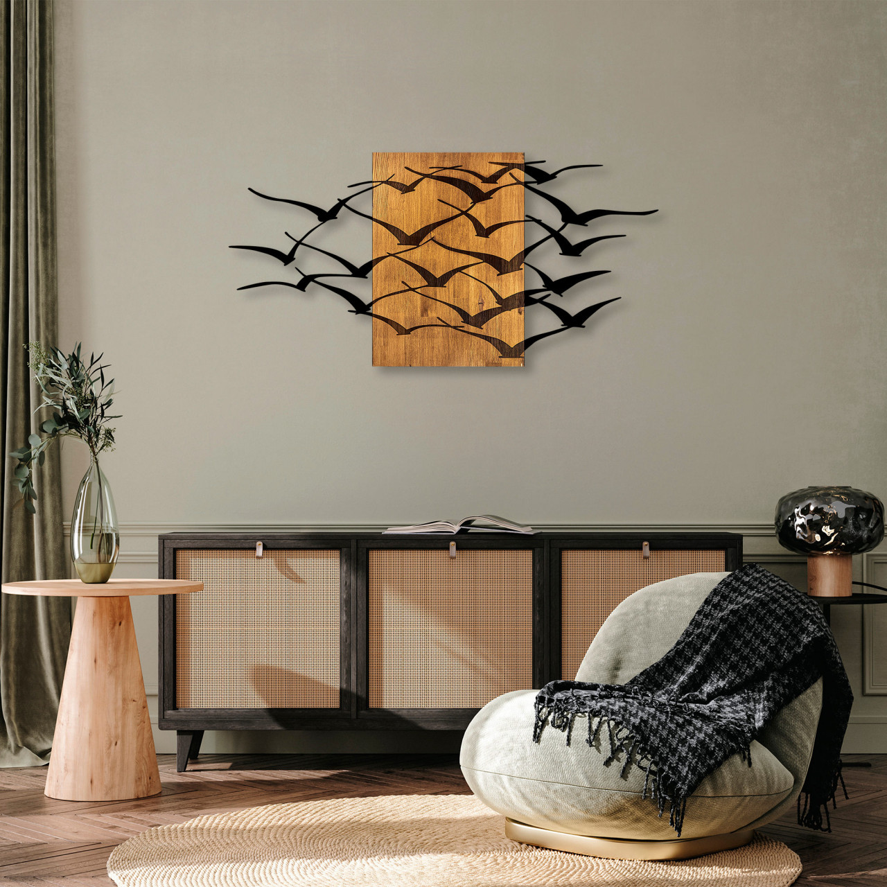 Accesoriu decorativ de perete din lemn MA-313