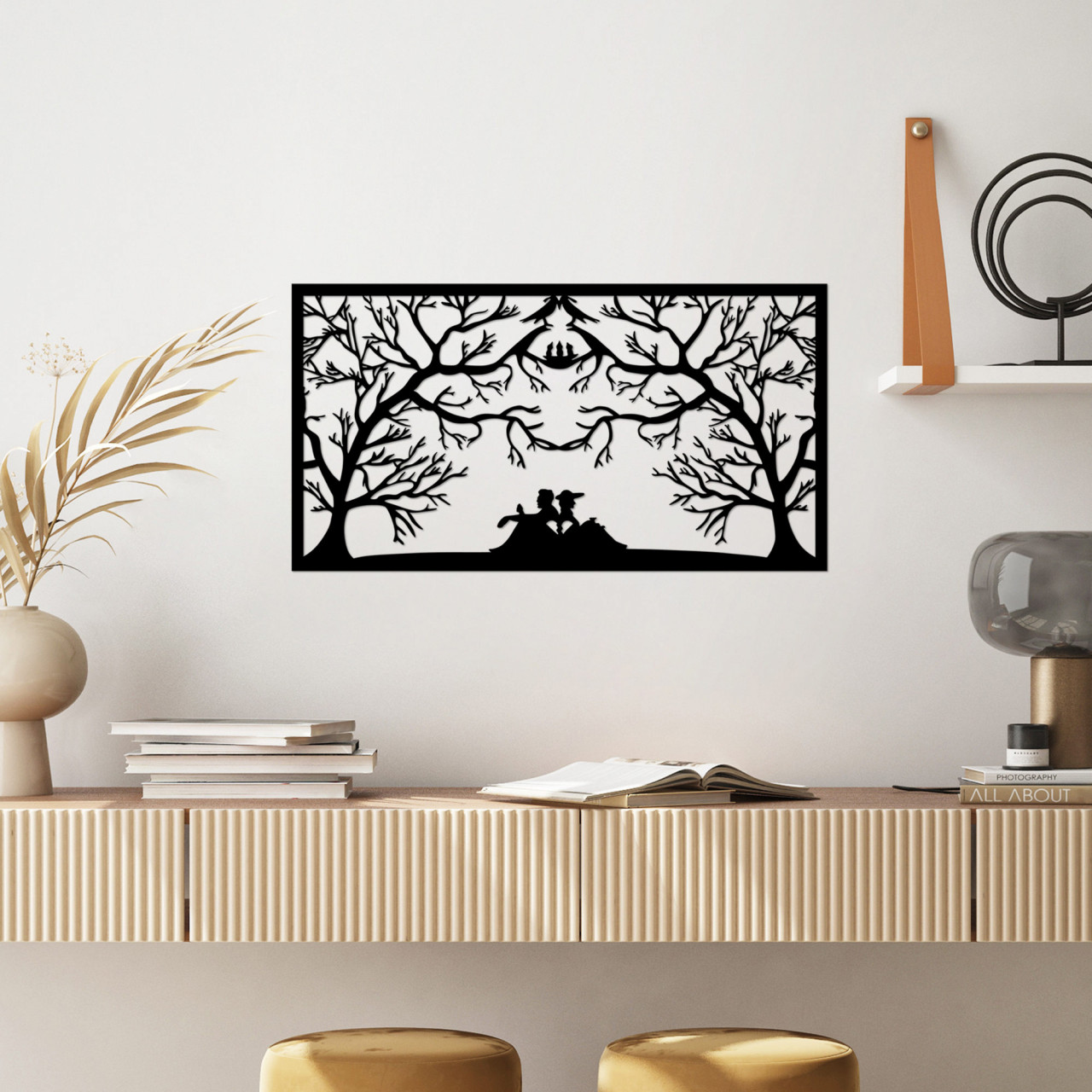 Accesoriu decorativ de perete metalic Bird'S Nest Lovers - 499