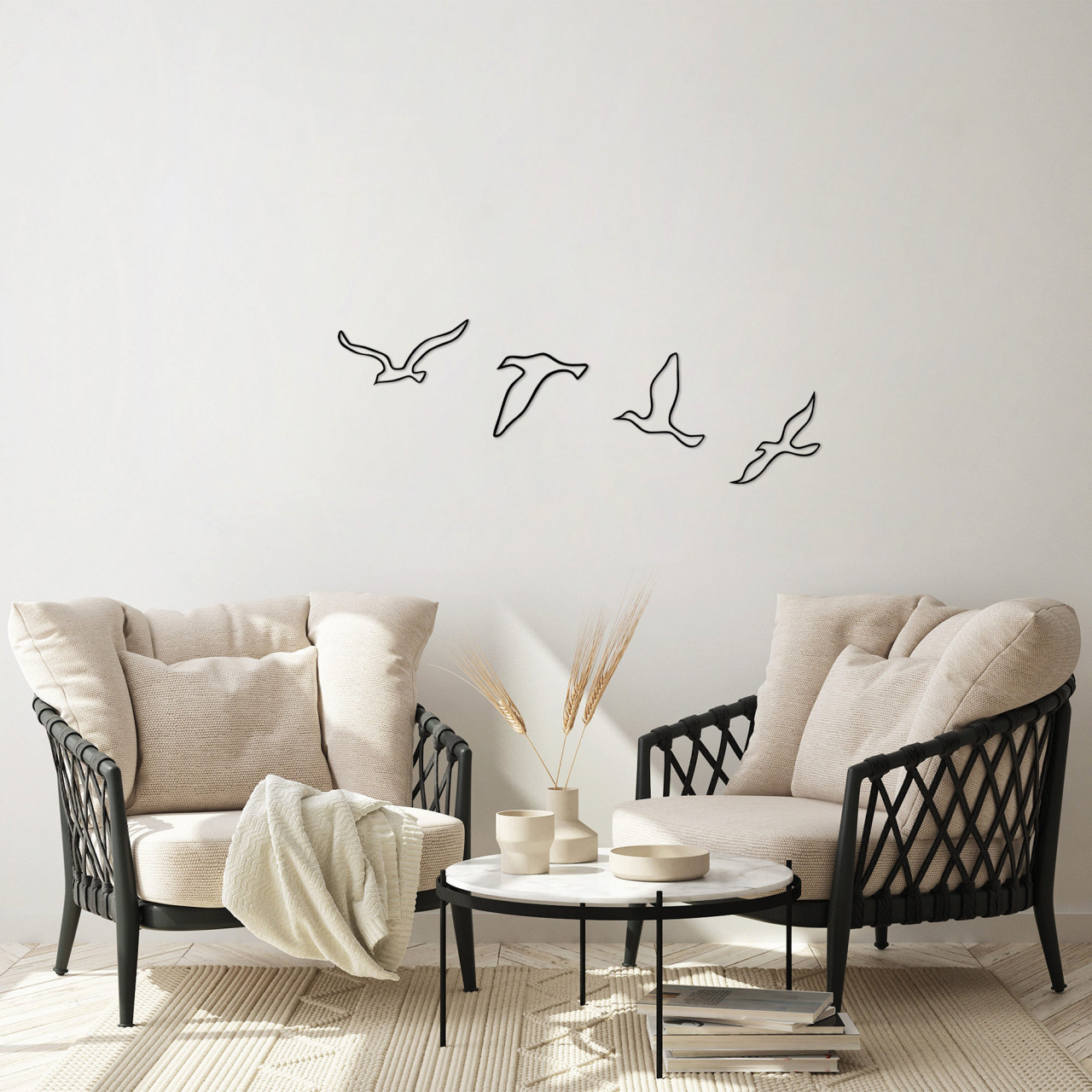 Accesoriu decorativ de perete metalic Birds - 486