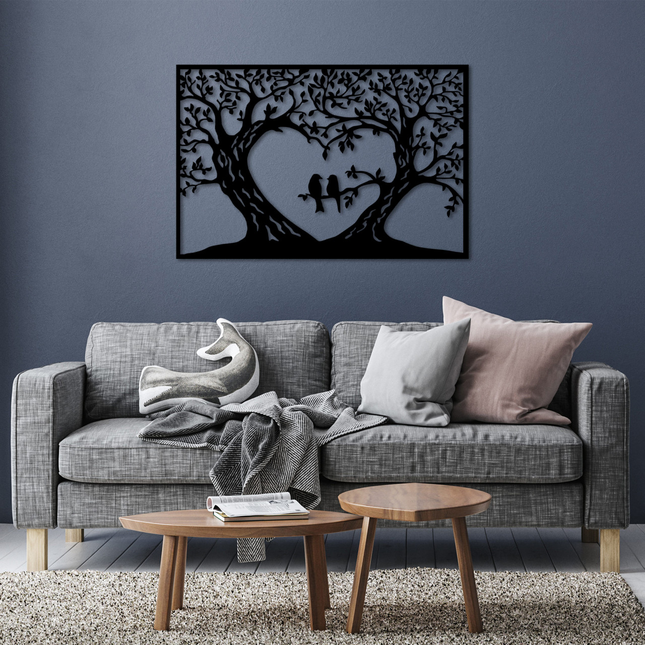 Accesoriu decorativ de perete metalic Birds Love - 278 L