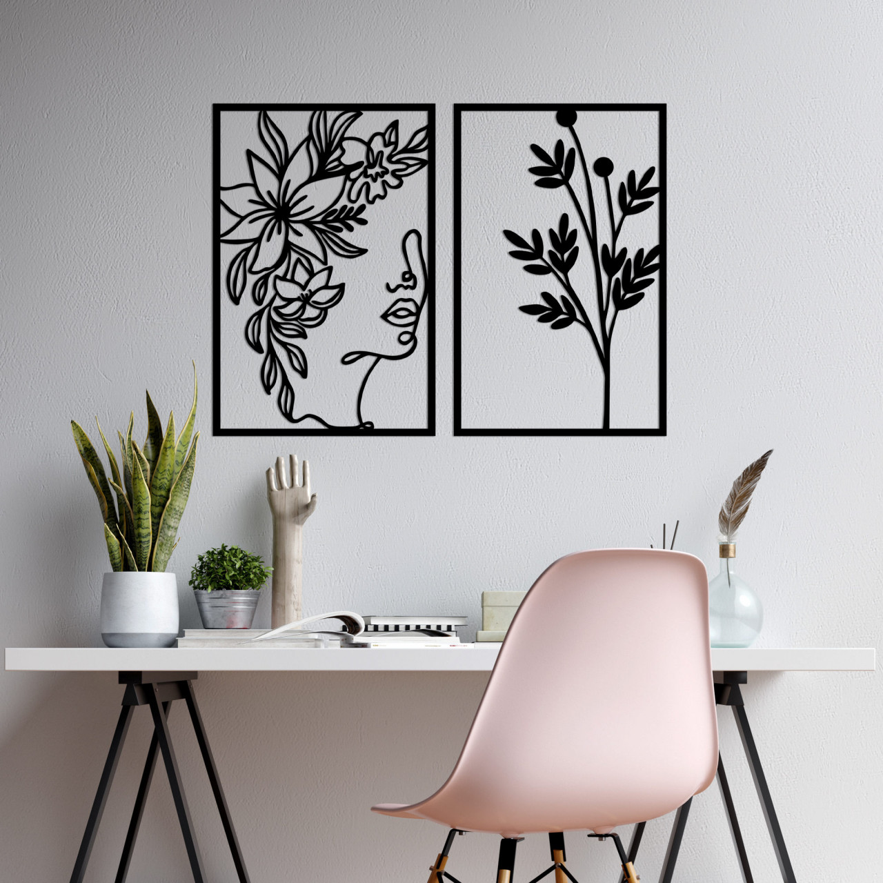 Accesoriu decorativ de perete metalic Flower face - 510