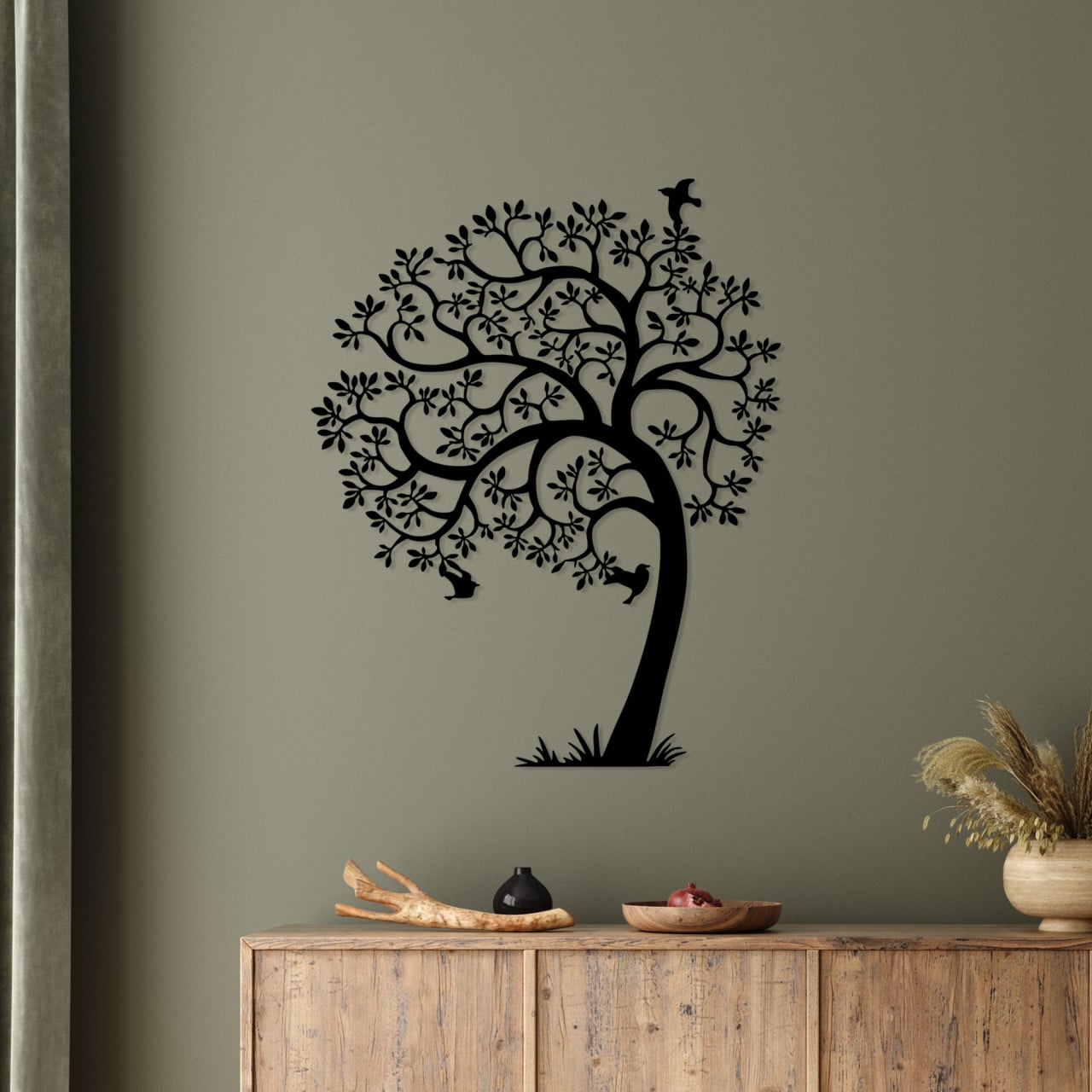 Accesoriu decorativ de perete metalic Lonely Tree