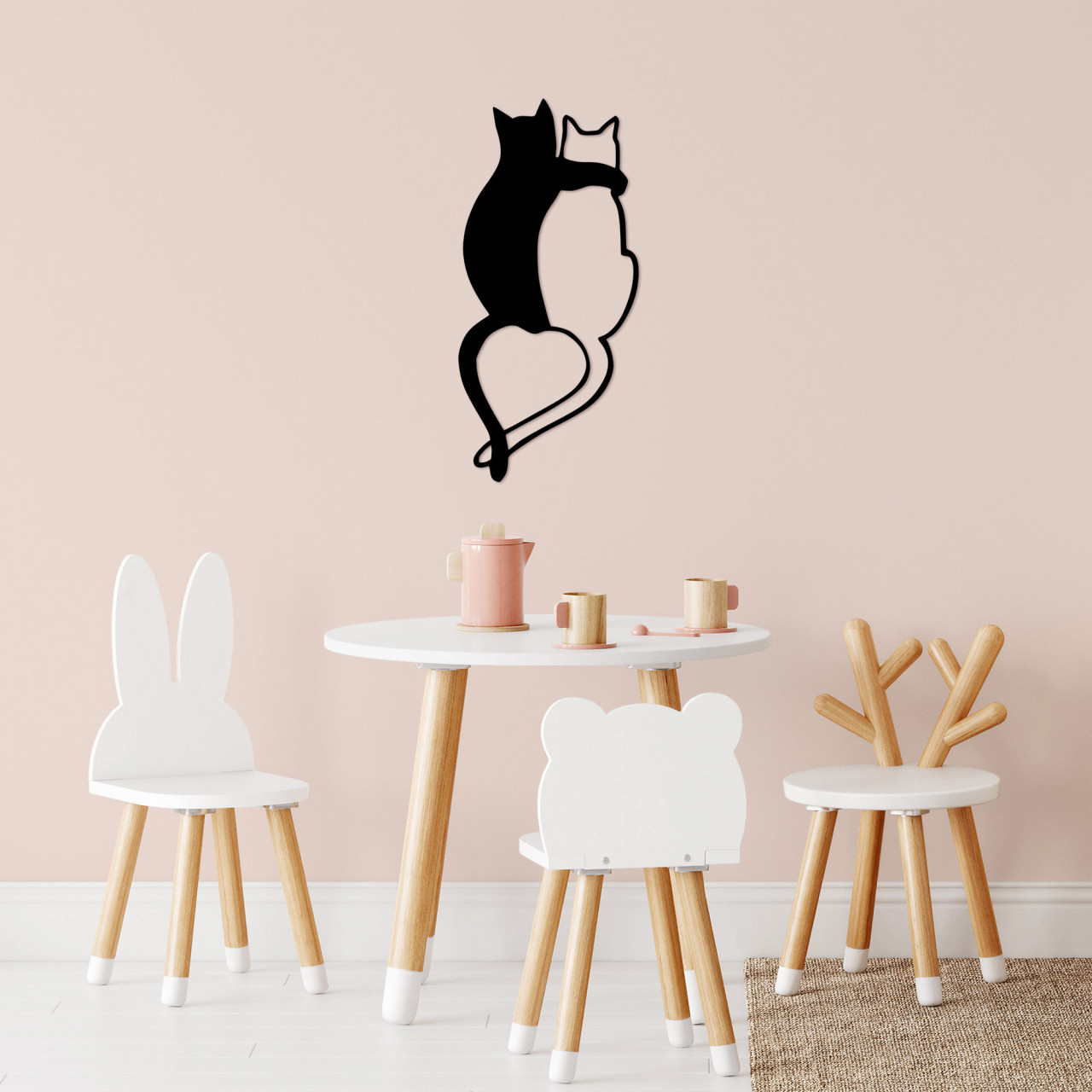 Accesoriu decorativ de perete metalic Love Cats - 478