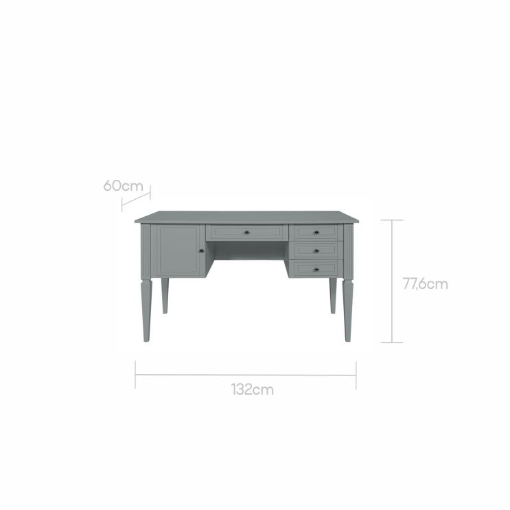 Birou elegant Ines gri L132 cm - 2 | YEO
