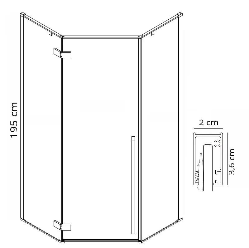 Cabina de dus Diamond aurie 100x100 - 5 | YEO