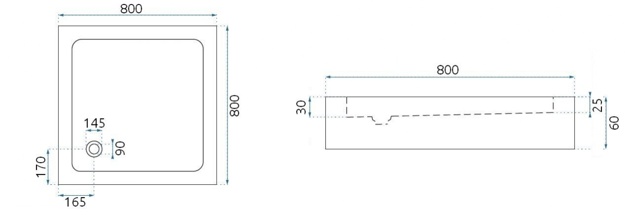 Cadita pentru dus Savoy alba 80x80 - 4 | YEO