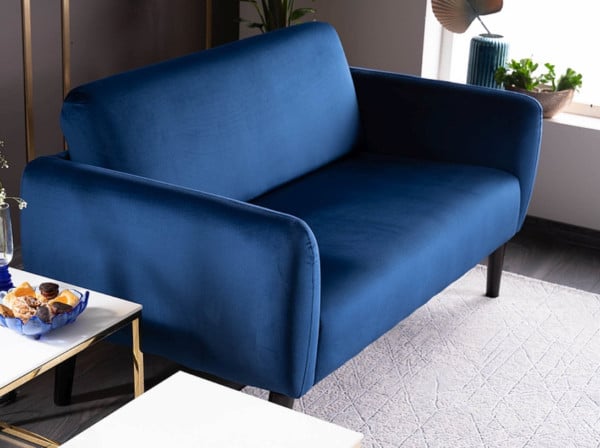 Canapea fixa Elsa velvet bleumarin Blu86/wenge - 1 | YEO