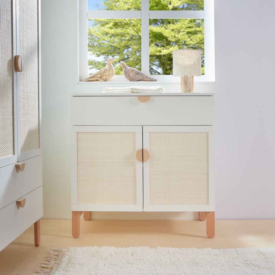 Comoda Ratata alb/fag/natur L90 cm - 2 | YEO