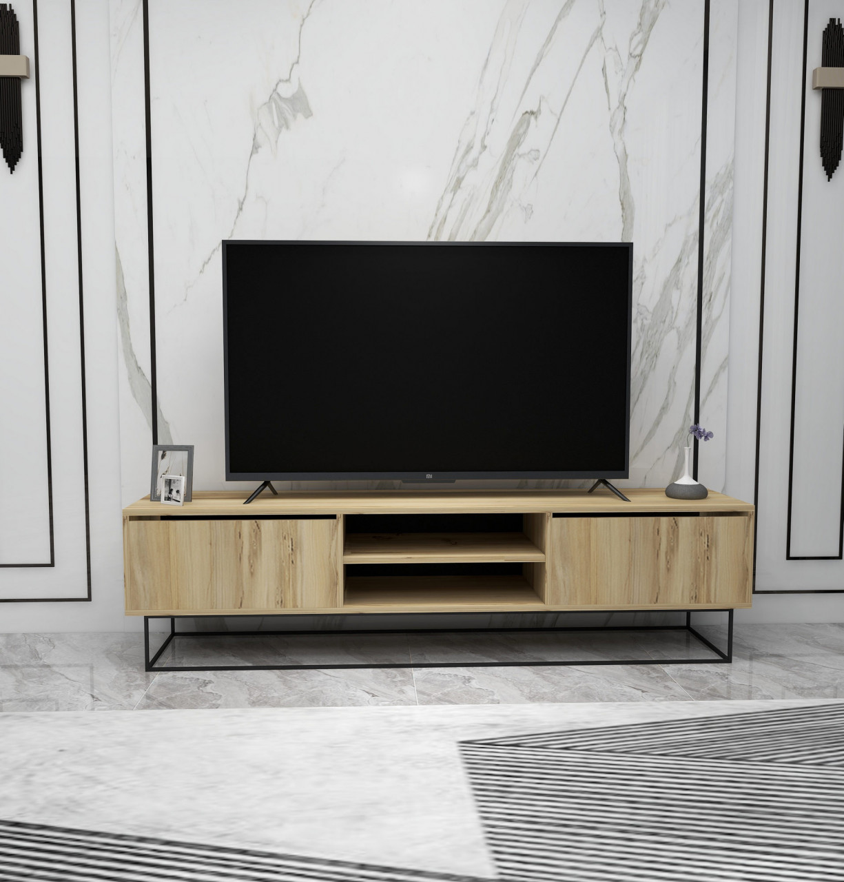 Comoda TV Escape 180 natur / negru