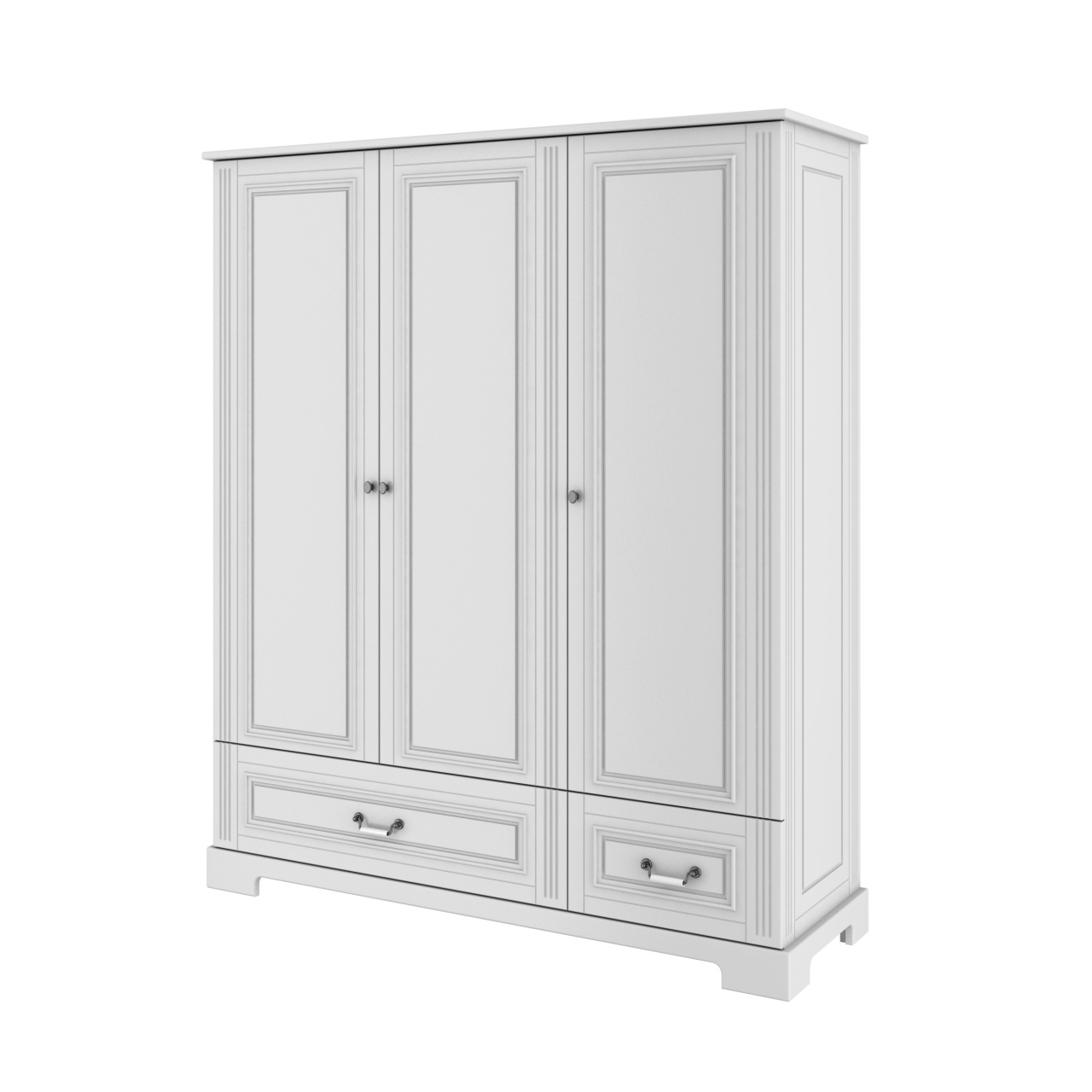 Dulap elegant Ines alb cu 3 usi H180 cm