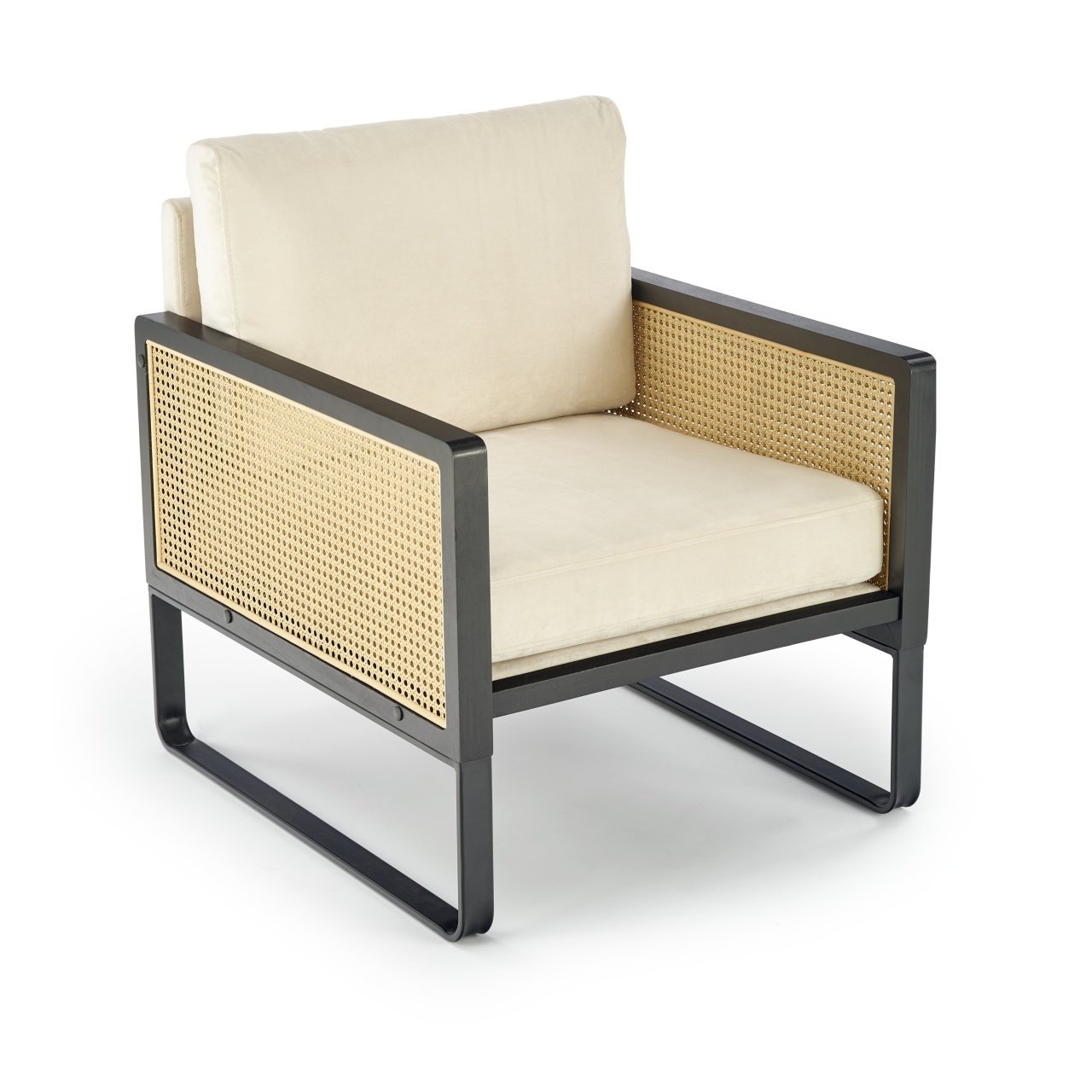 Fotoliu Ilario velvet/rattan - H77 cm - 2 | YEO