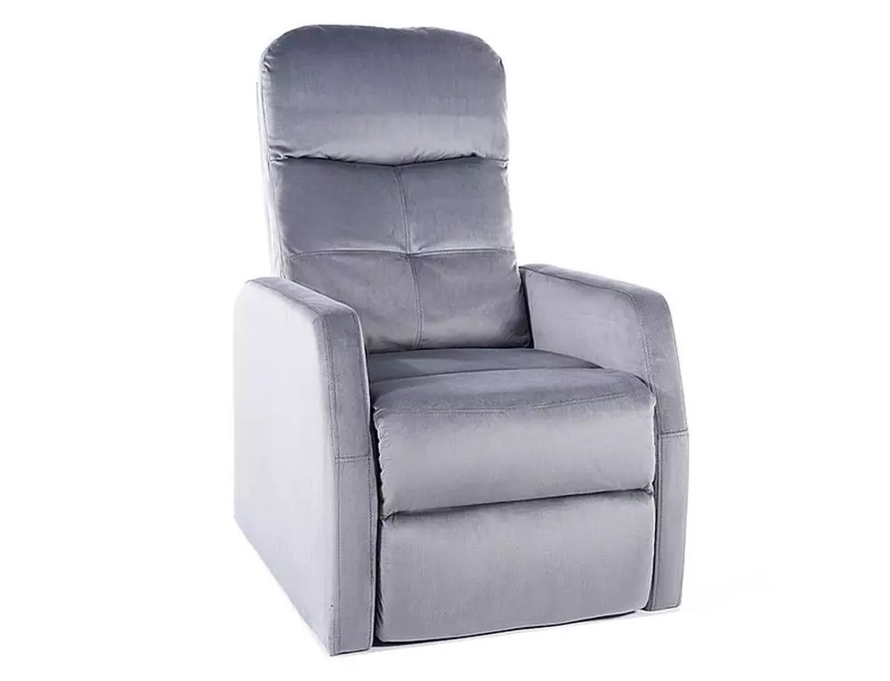 Fotoliu recliner Ares velvet gri Blu14 H100