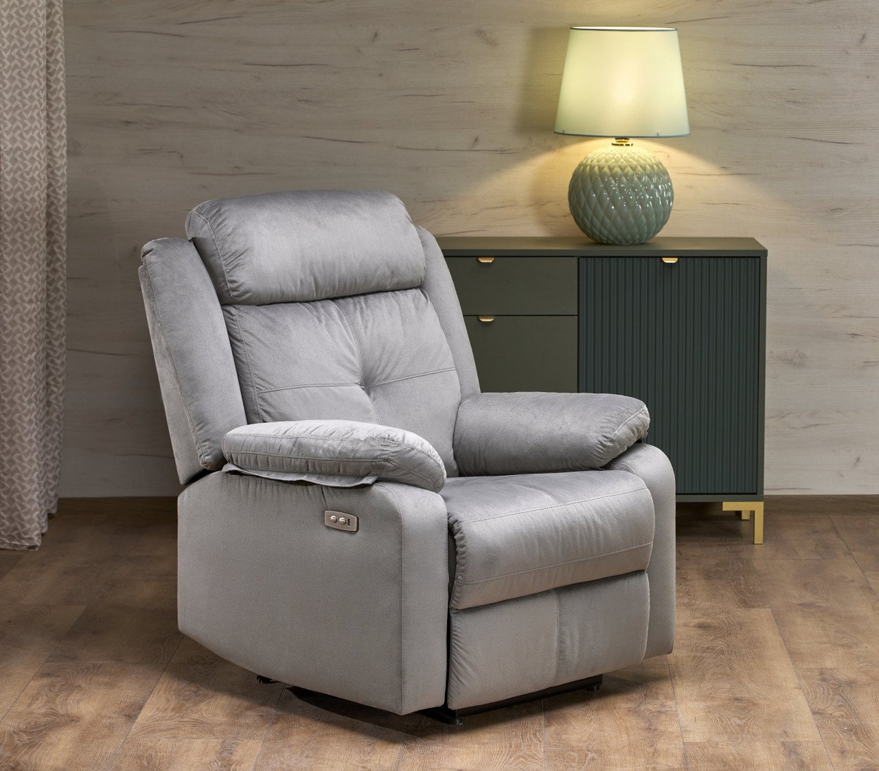 Fotoliu recliner Loris stofa gri H105 cm - 1 | YEO