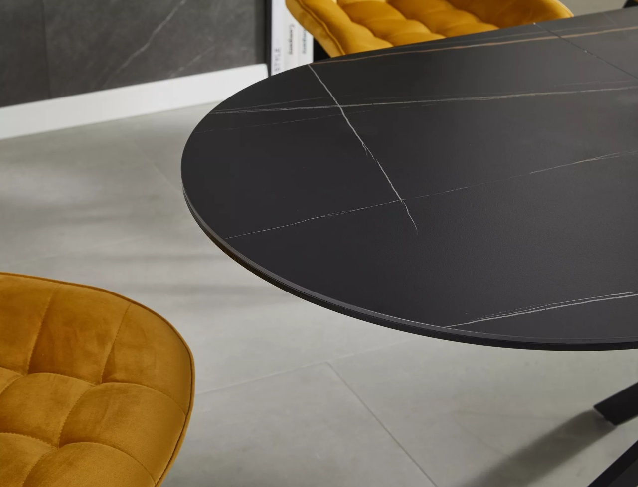 Masa extensibila Gaston Ceramic neagra L140-180xl80 cm - 3 | YEO