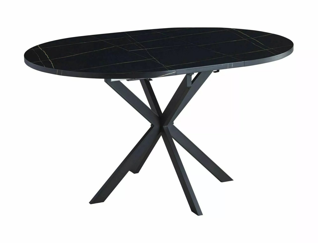 Masa extensibila Gaston marmura neagra/negru mat L100-135xl100 cm