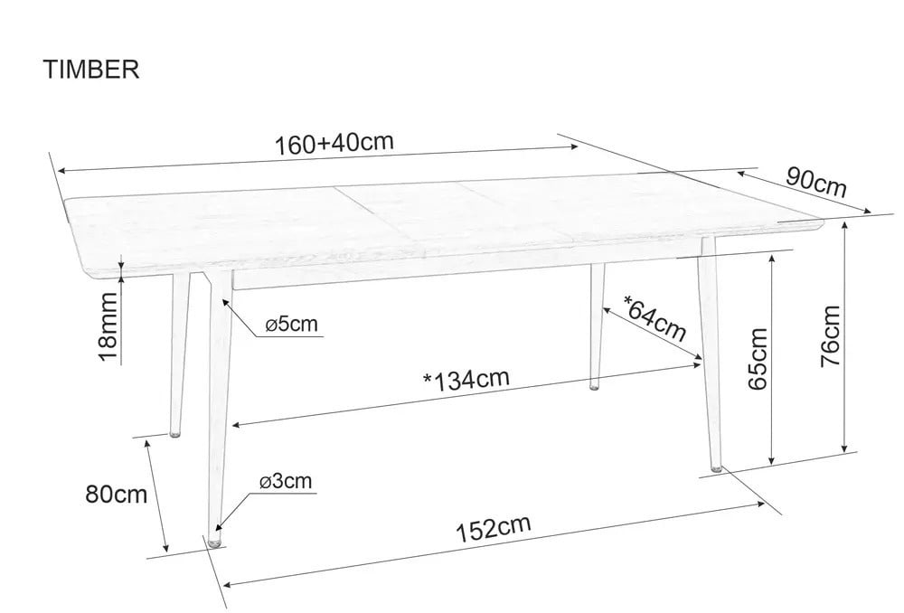 Masa extensibila Timber stejar/stejar L160-200 cm - 4 | YEO