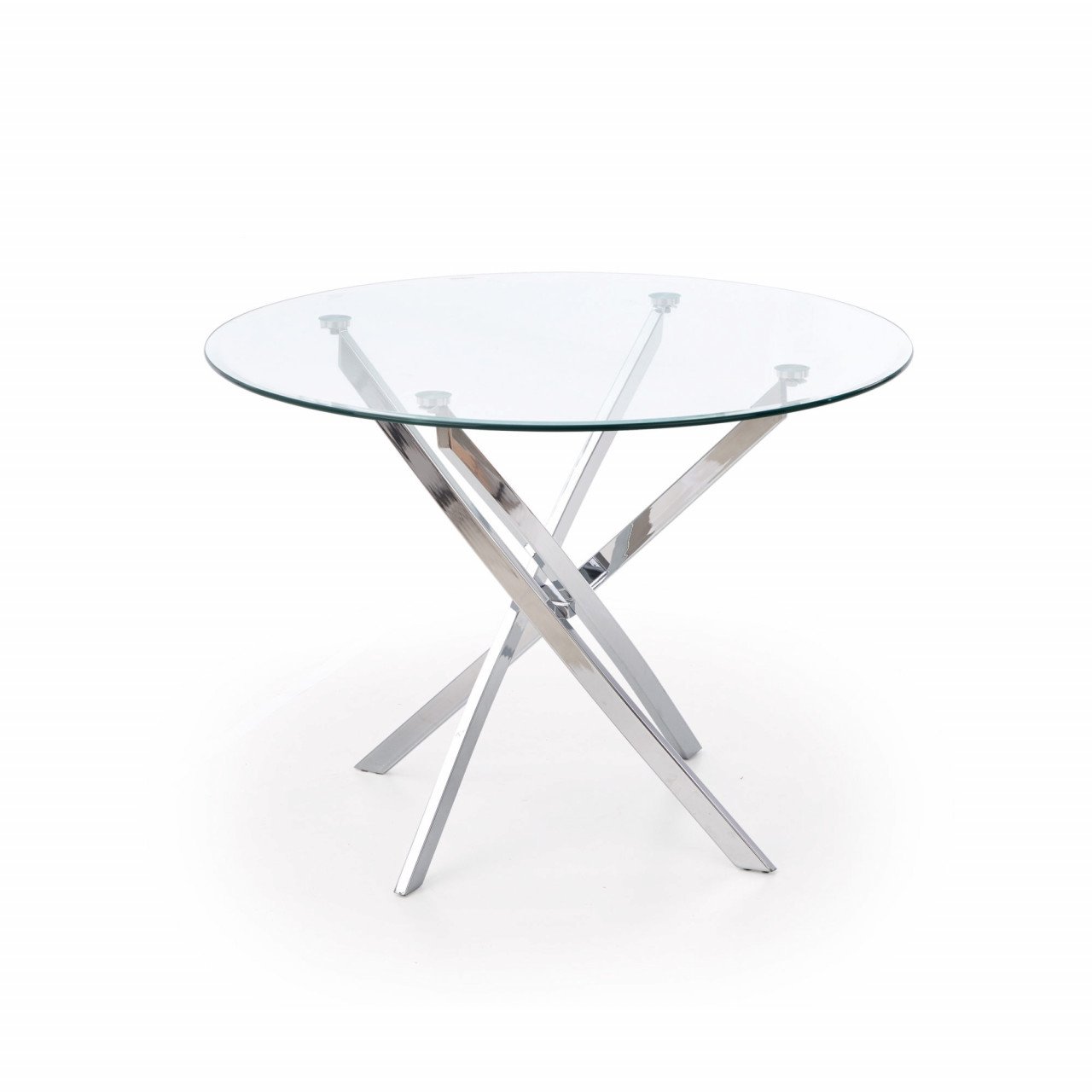 Masa rotunda sticla Raymond transparent/silver ø100/h73 cm