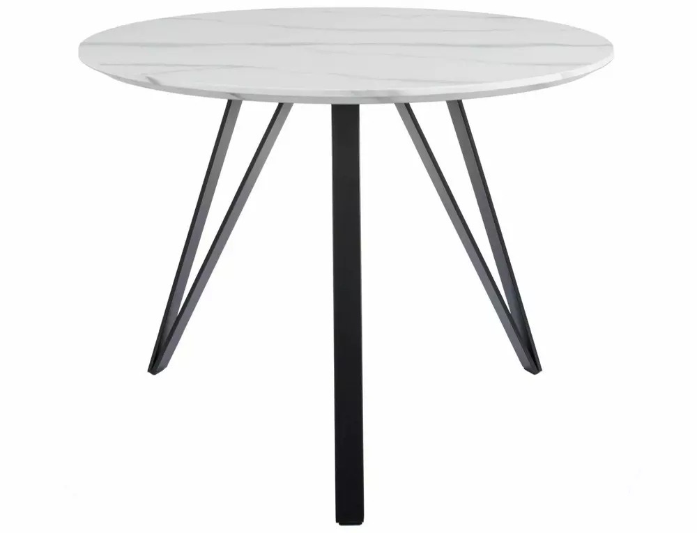 Masa Tetis marmura alba/negru mat ø100/h76 cm - 1 | YEO