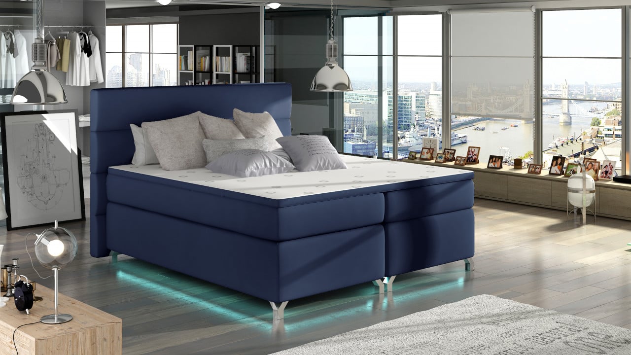 Pat boxspring Amadeo LED 140x200 cm Soft 09