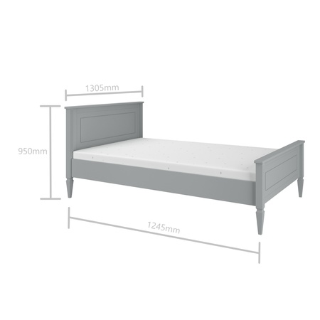 Pat copii Ines gri 120x200 cm - 2 | YEO