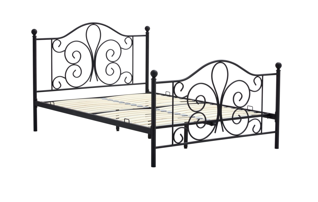 Pat metalic Panama negru 140x200 cm - 1 | YEO