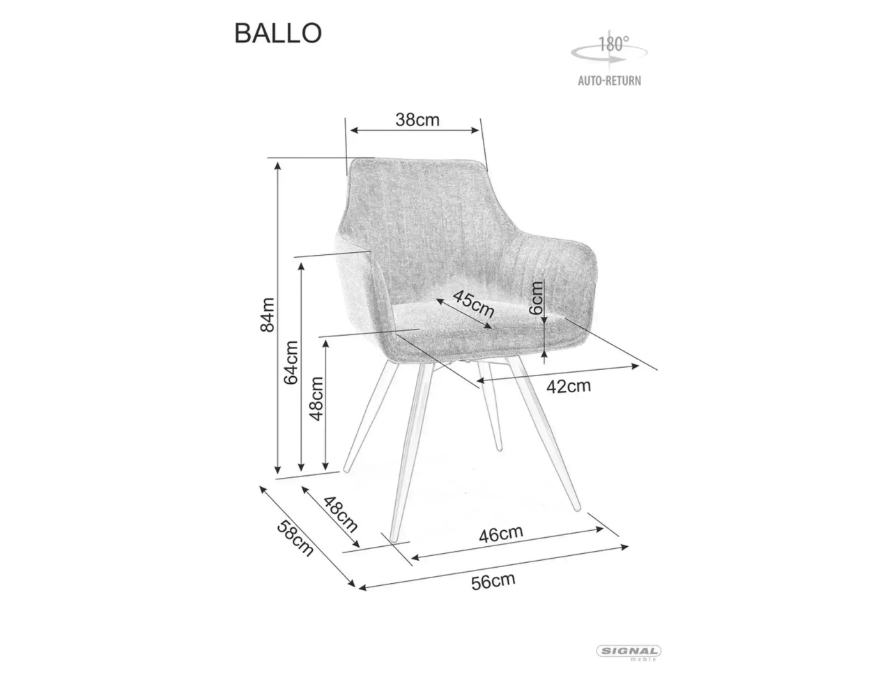 Scaun Ballo bej deschis/negru Brego31 - 3 | YEO