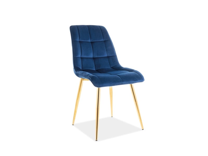 Scaun Chic velvet bleumarin/auriu Blu86