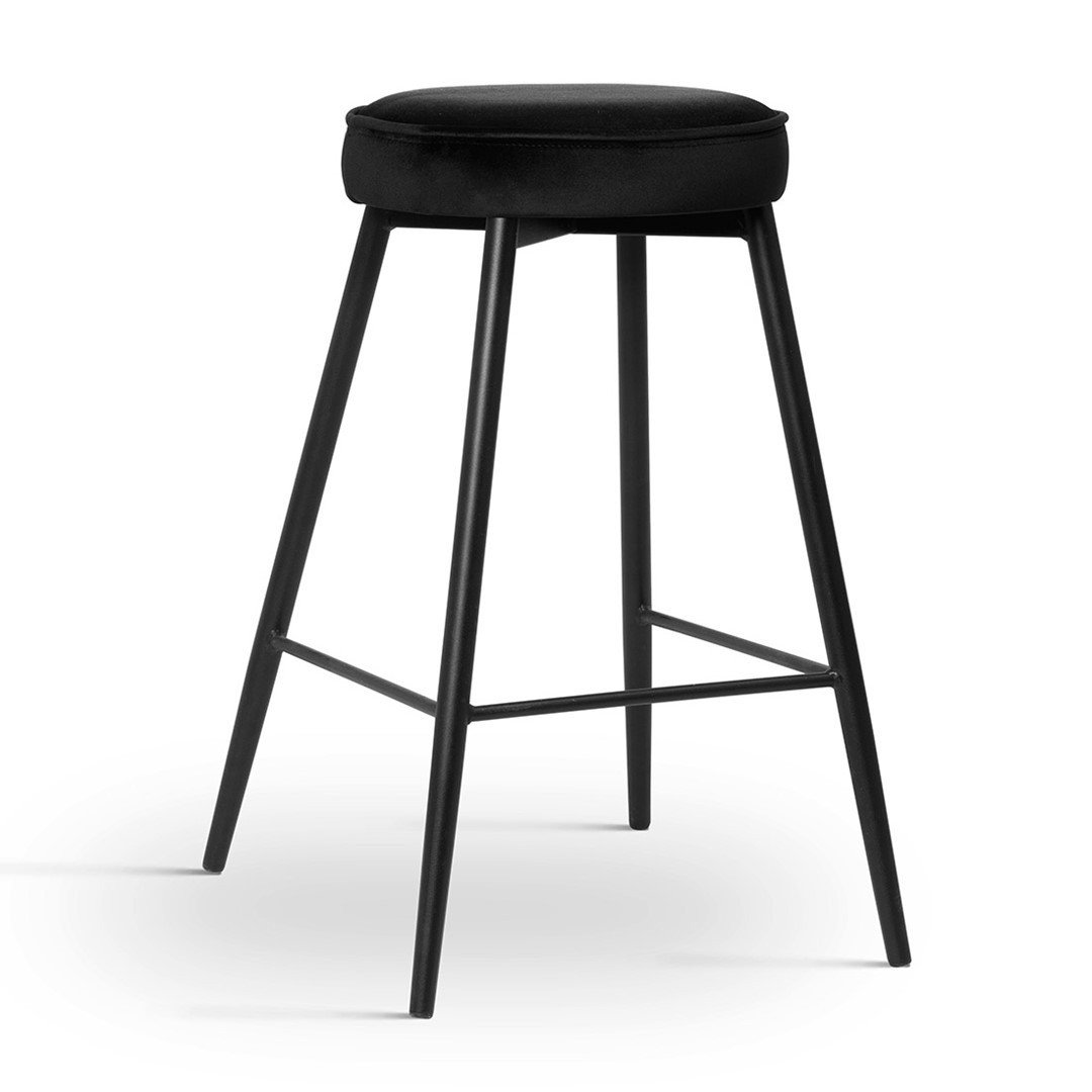 Scaun de bar Circo negru picioare negru - H68 cm