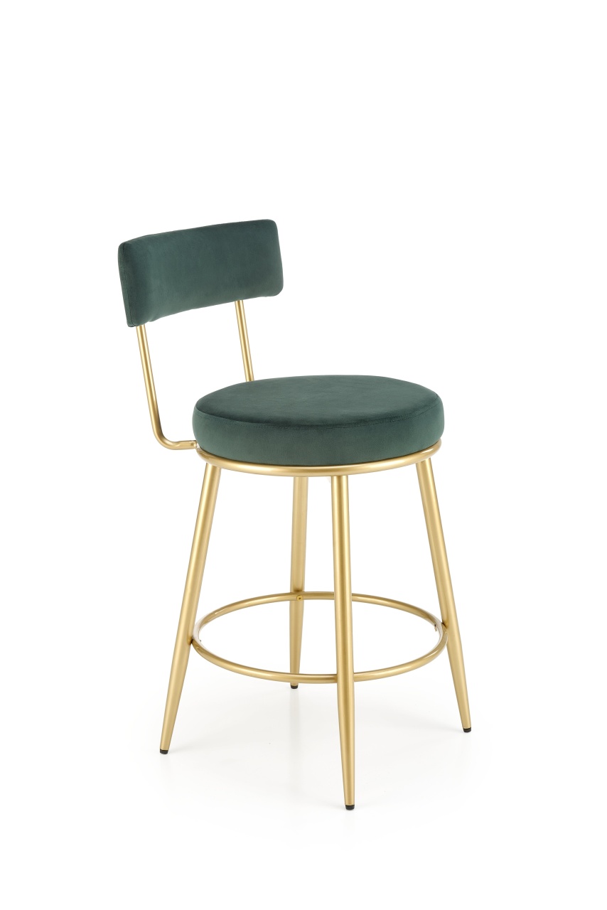 Scaun de bar H-115 velvet verde - 1 | YEO