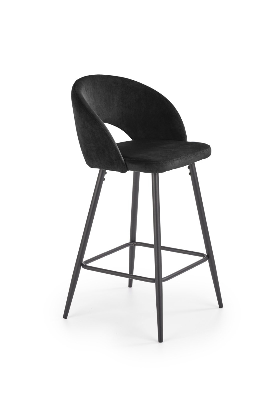 Scaun de bar H-96 velvet negru H89 cm