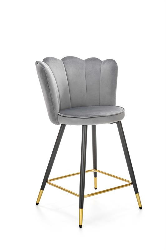 Scaun de bar H106 velvet gri