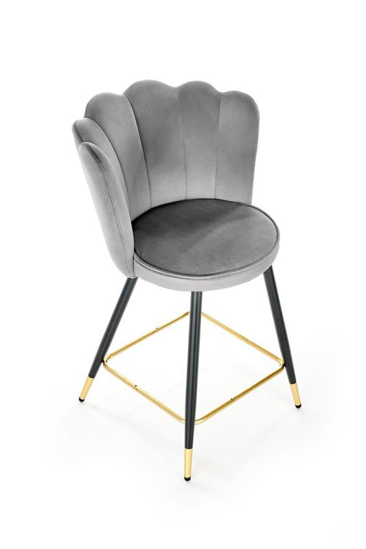 Scaun de bar H106 velvet gri - 4 | YEO