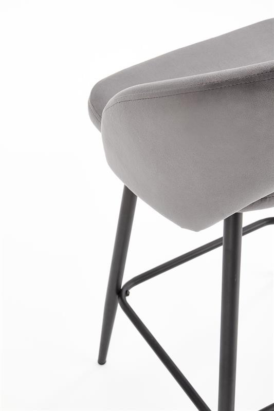 Scaun de bar H96 velvet gri - 5 | YEO