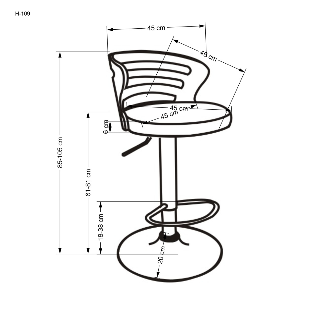 Scaun de bar plusat H-109 crem - 4 | YEO