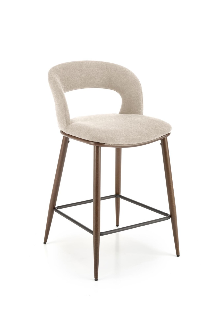 Scaun de bar tapitat H114 bej/nuc - 5 | YEO