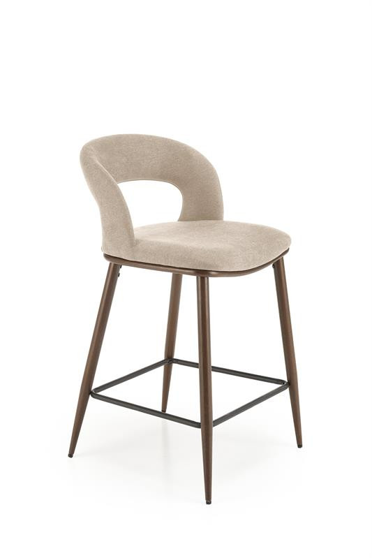 Scaun de bar tapitat H114 bej/nuc