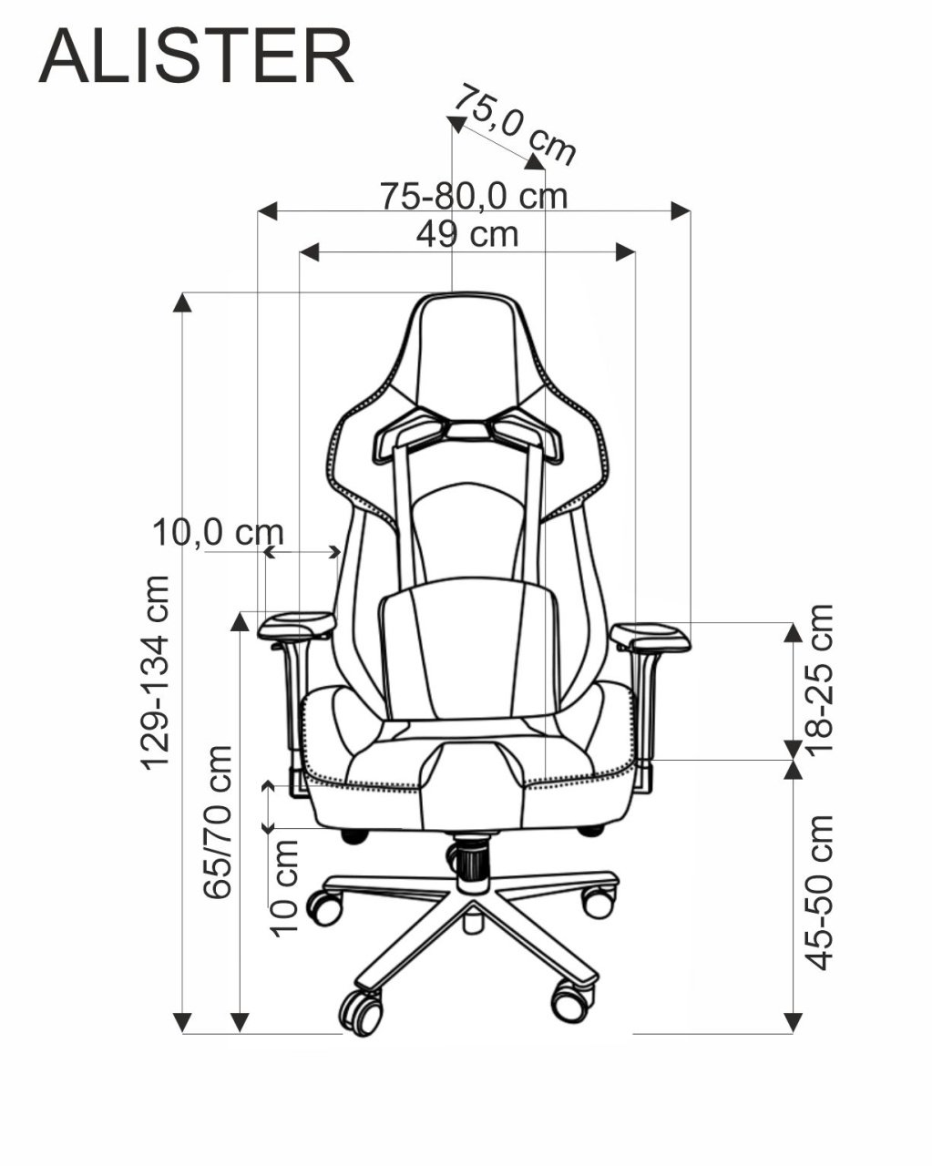 Scaun de birou Alister gri/negru H134 cm - 2 | YEO