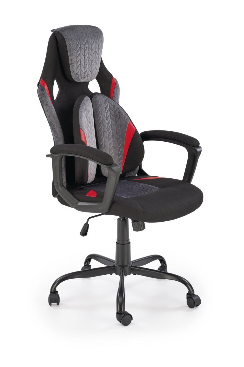 Scaun de birou Jensen negru/gri/rosu H125 cm JENSEN office chair, black / grey / red