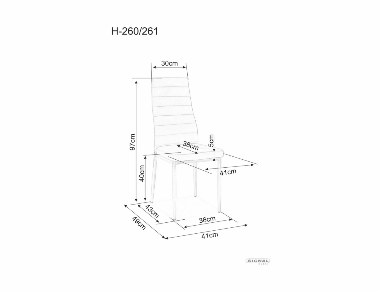 Scaun H261 bis piele ecologica negru/aluminiu - 1 | YEO