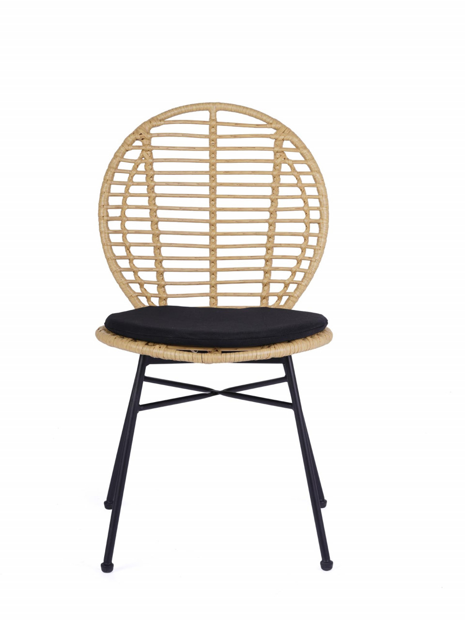 Scaun rattan K472 natur/negru - 2 | YEO