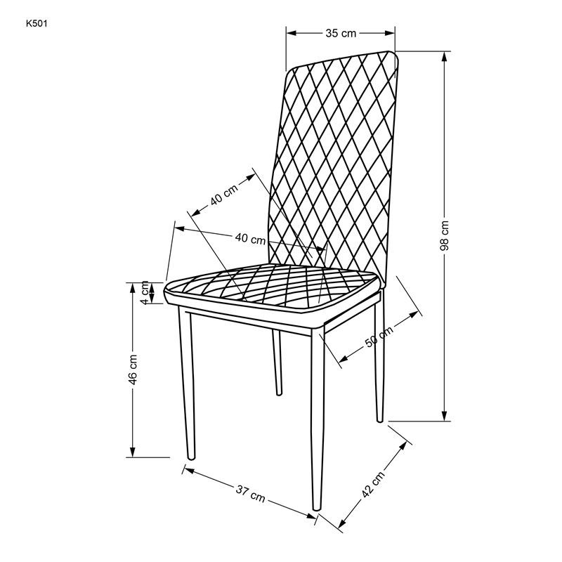 Scaun tapitat cu piele K501 negru/auriu - 2 | YEO