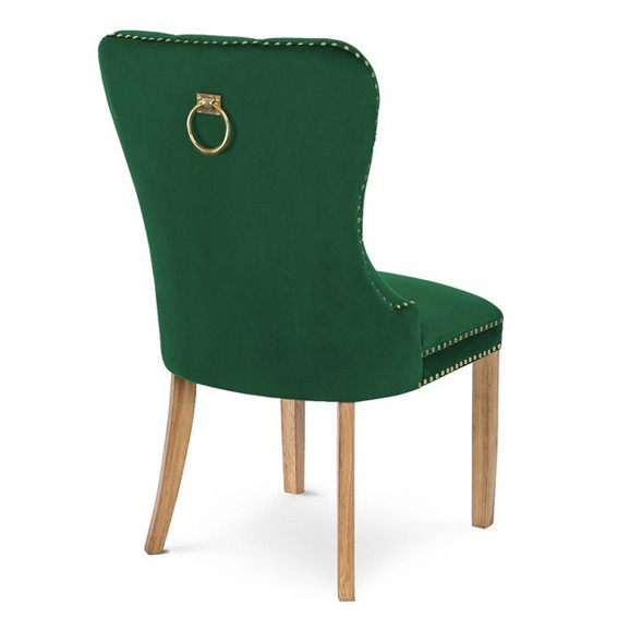 Scaun tapitat Madame II Gold stejar-verde - H 101 cm - 1 | YEO