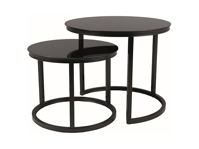 Set 2 mese de cafea Atlanta D II negru/negru mat