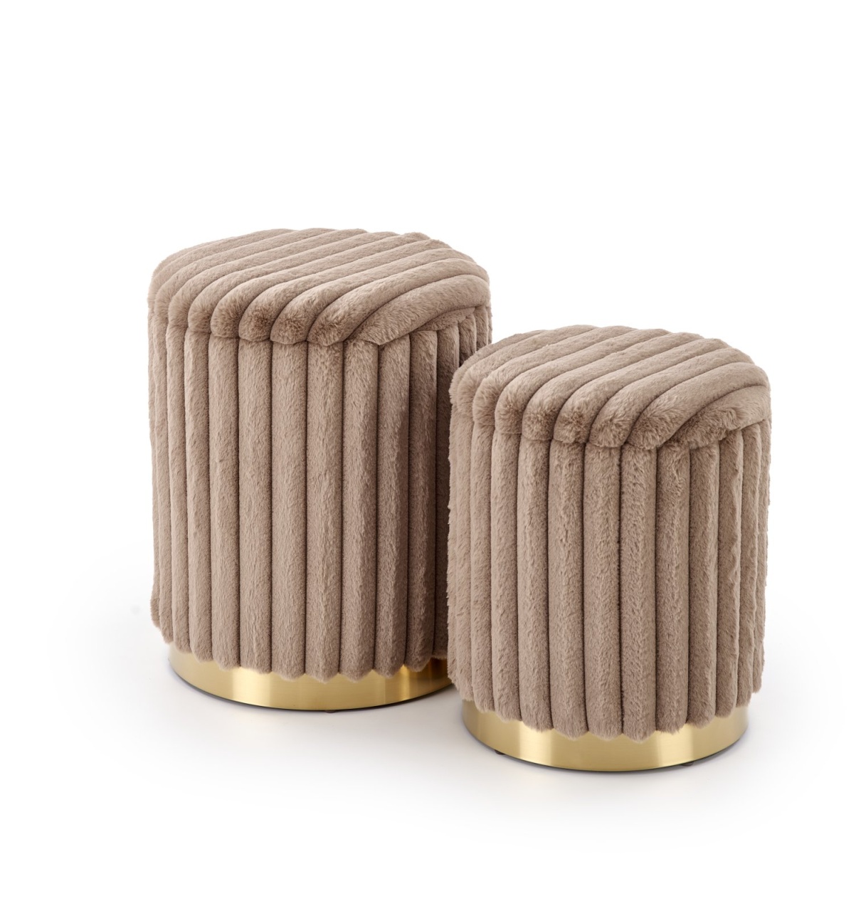 Set 2 tabureti Fido cappuccino/auriu