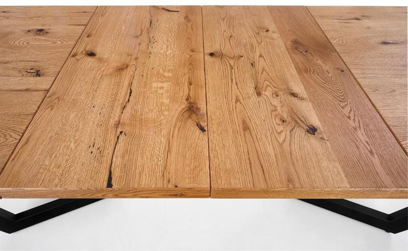 Set extensii masa Massive stejar deschis/negru 45x90 cm
