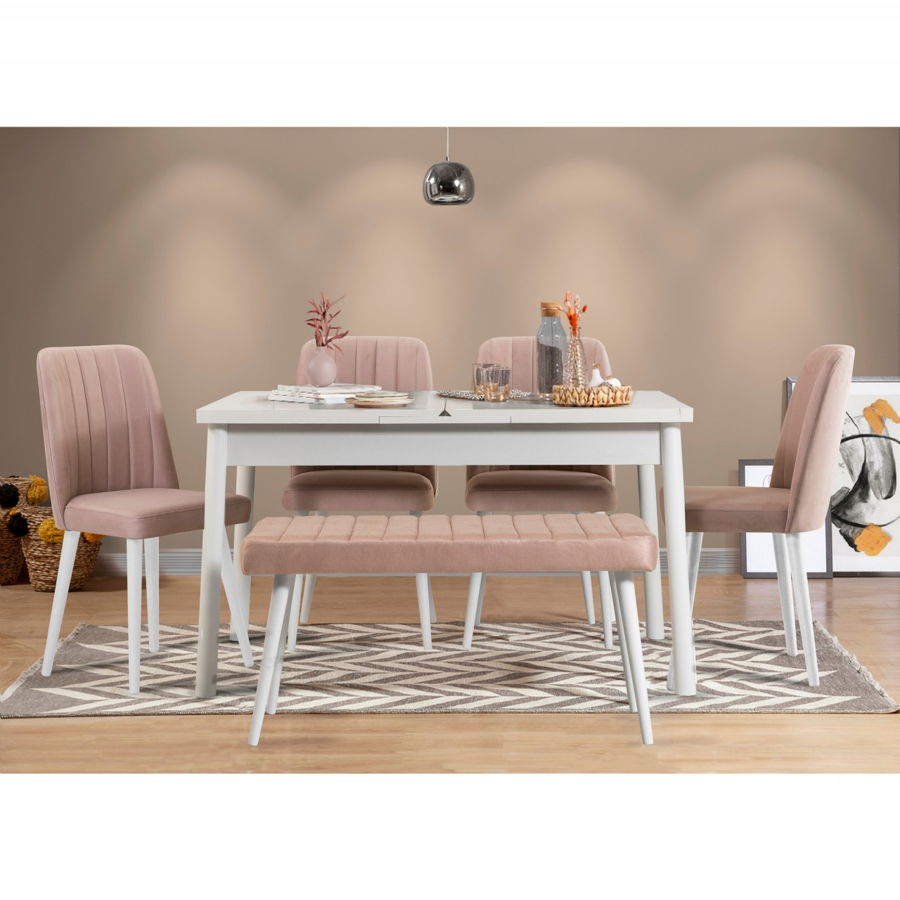 Set masa extensibila si scaune Santiago (6 piese)