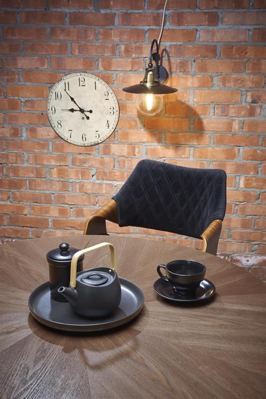 Set masa rotunda Carmelo ø100 cm + 3 scaune K396 nuc/negru - 1 | YEO