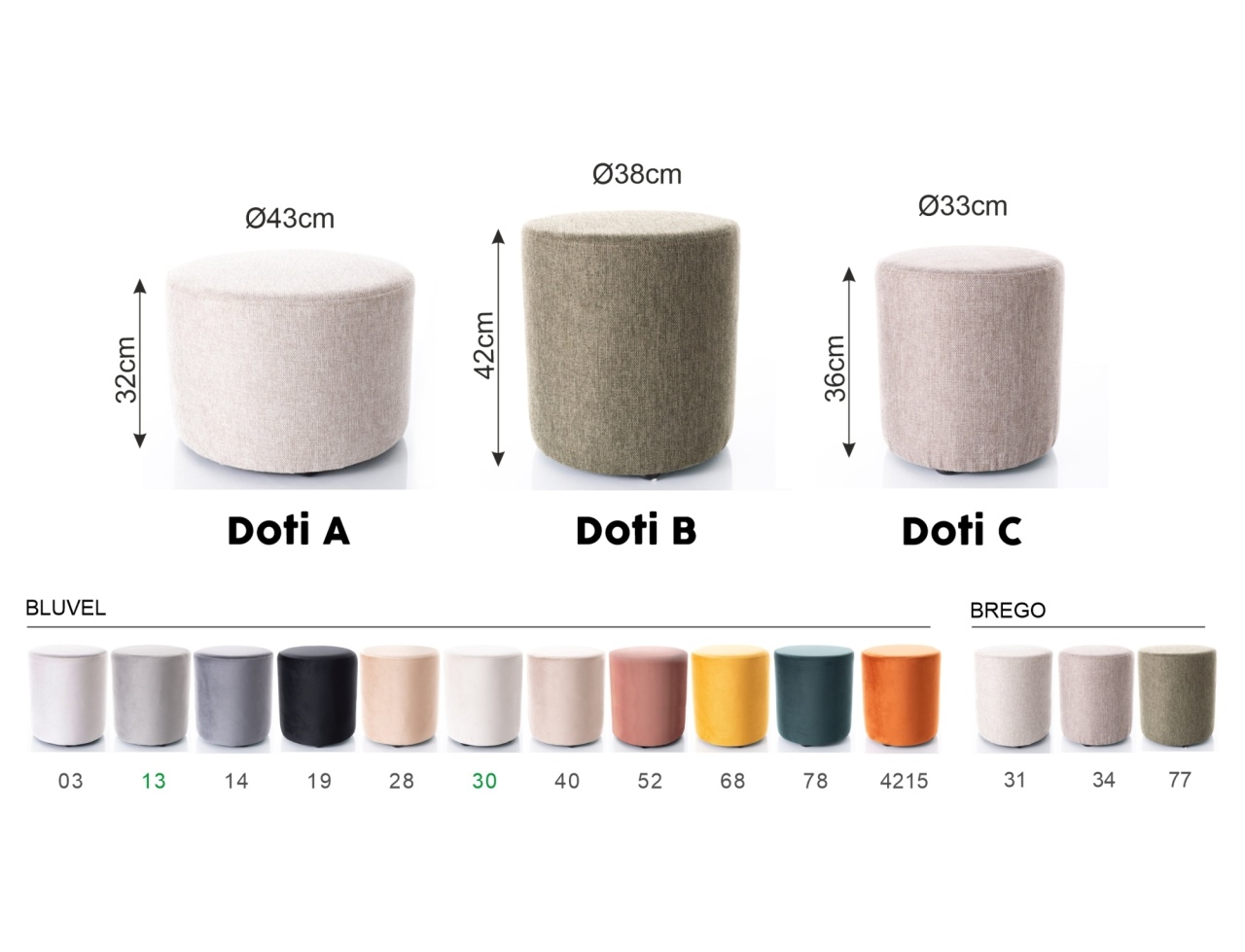 Taburet Doti B bej deschis Brego31 ø38 cm - 4 | YEO