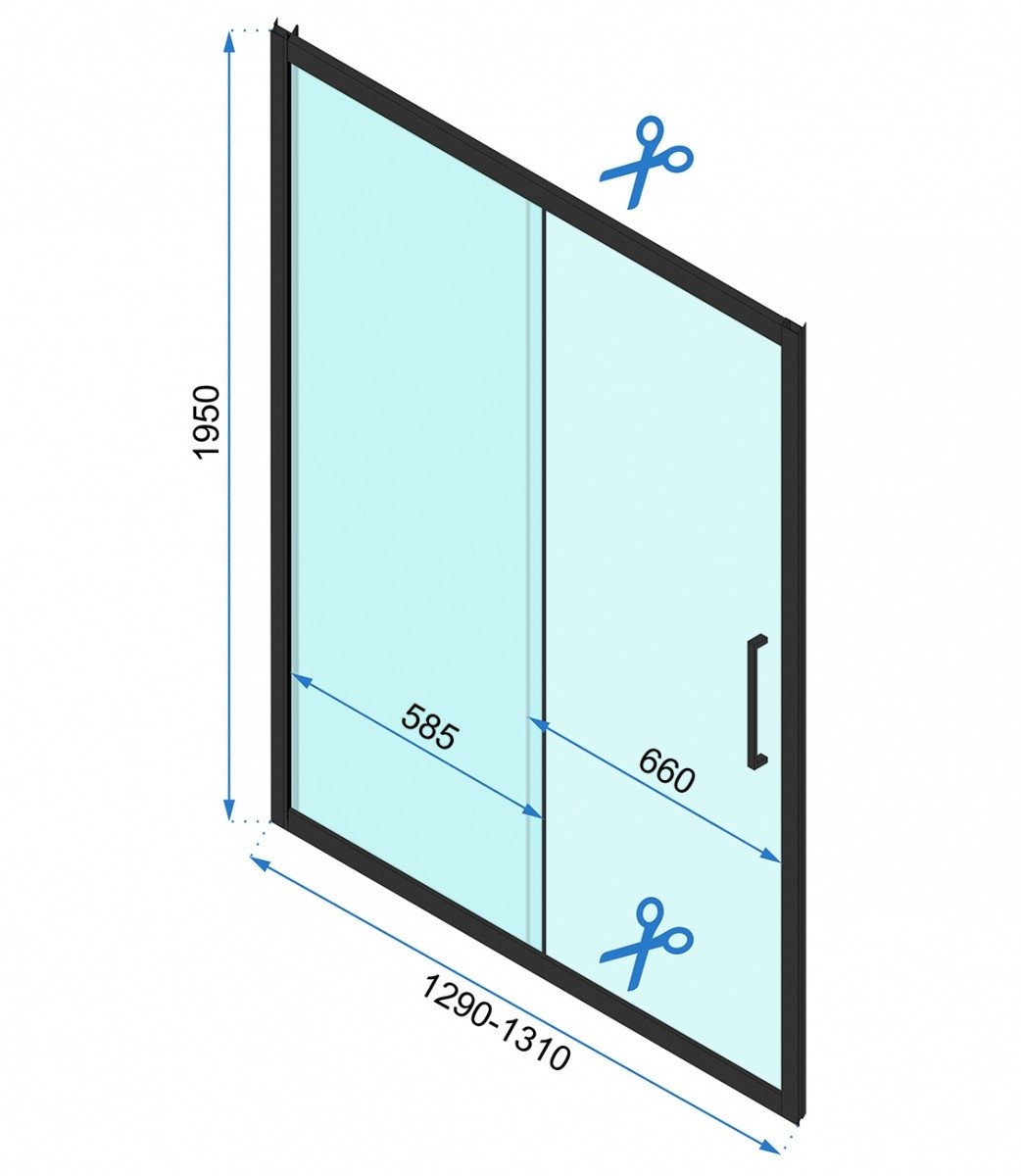 Ușă pentru dus Rapid Slide sticla securizata - 130x195 cm - 2 | YEO